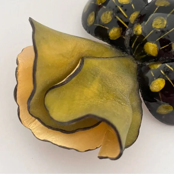 Rare Cilea Paris Resin Floral Pin Brooch - Picture 13 of 14